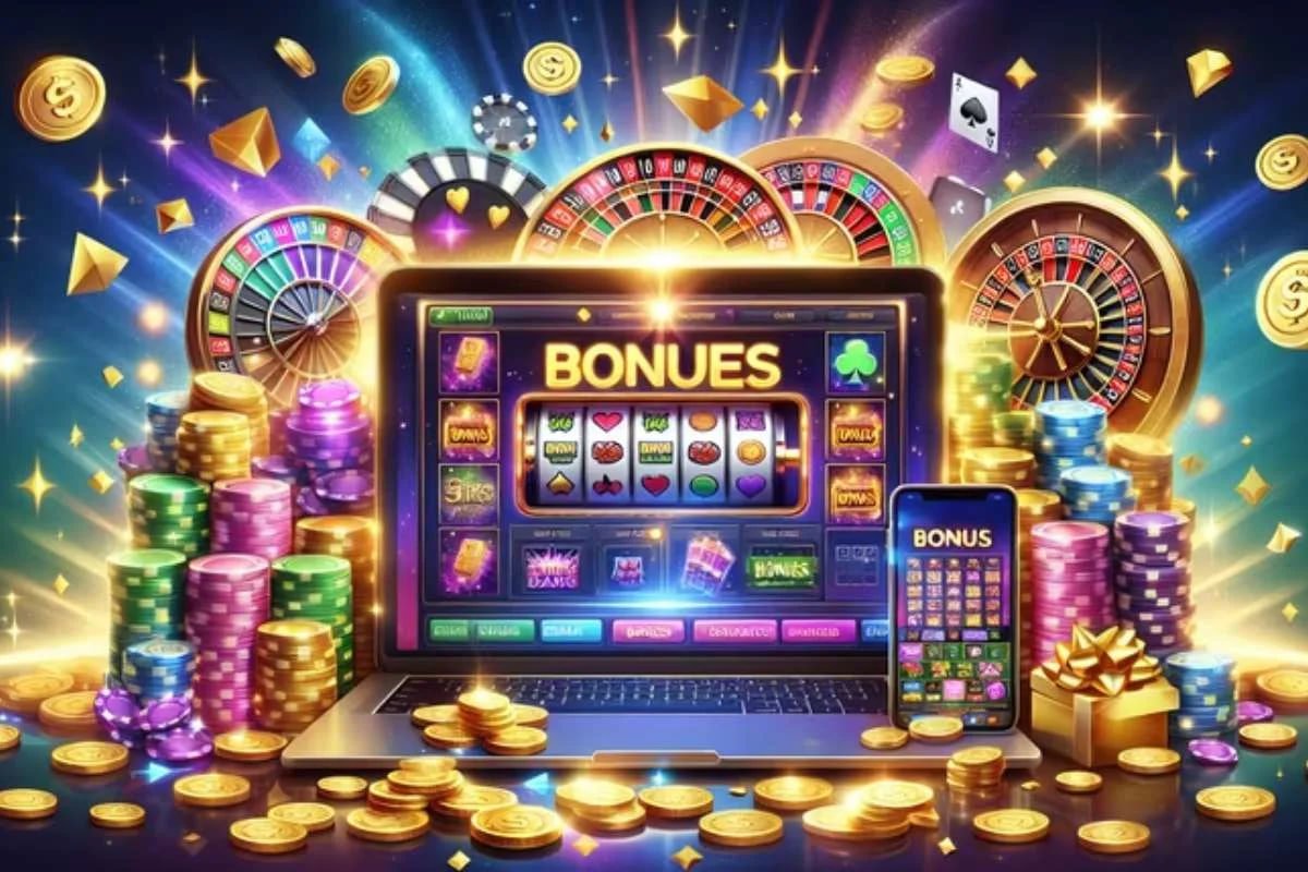Ilustrasi permainan slot online di bolaemas88 dengan tema warna coral orange